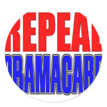 Repeal Obamacare Round Stickers