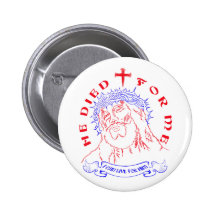 Repentagin- He Died for me Button