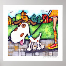 Repérez la promenade du chien posters
