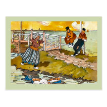 Replica Vintage postcard, Dutch washing day