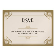 Réponse de mariage de l'art déco RSVP de taupe d'â Cartons D'invitation