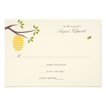 Réponse de mariage de ruche d'abeille invitations personnalisées