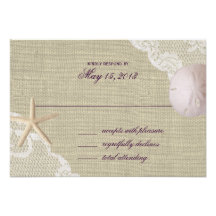 Réponse de plage du dollar de dentelle et de sable invitation personnalisable
