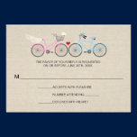 Réponse de toile RSVP de mariage de rose de bicycl invitations