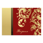 Réponse florale RSVP de mariage de miroitement rou Cartons D'invitation Personnalisés