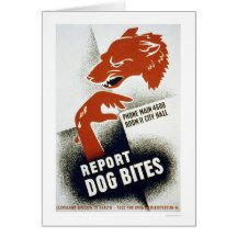 Report Dog Bites 1941 WPA Greeting Card