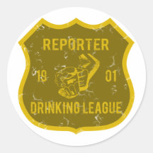 Reporter Drinking League Stickers