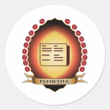 Reporting Mandorla Round Stickers