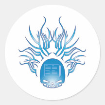 Reporting Skull Round Stickers