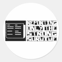 Reporting Survive Round Stickers