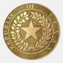 Republic of Texas Seal Round Stickers