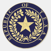 Republic of Texas Seal Round Stickers