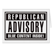 Republican Advisory Blue Content Inside - Black Greeting Cards