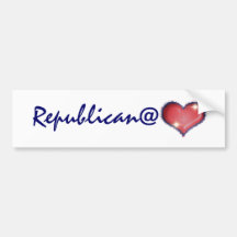 Republican at heart bumper stickers