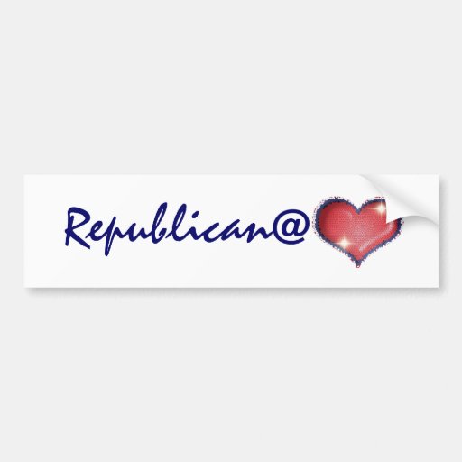 Republican at heart bumper stickers