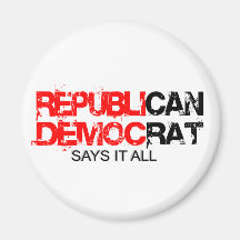 RepubliCAN - DemocRAT Says it All Fridge Magnet