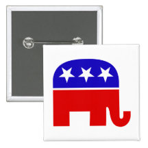 Republican Elephant Button