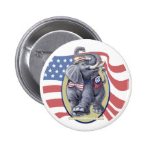 Republican Elephant Button
