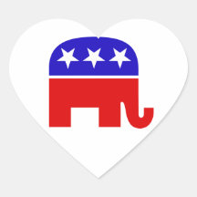 Republican Elephant Heart Sticker