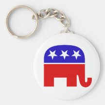 Republican Elephant Keychain