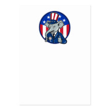 Republican Elephant Mascot Thumbs Up USA Flag Business Card