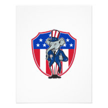 Republican Elephant Mascot Thumbs Up USA Flag Personalized Invite