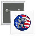 Republican Elephant Mascot USA Flag buttons