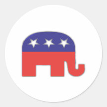 Republican Elephant Round Sticker
