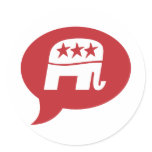 Republican Elephant Round Stickers