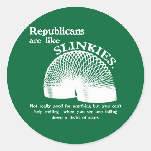 Republican Falling Down the Stairs Sticker