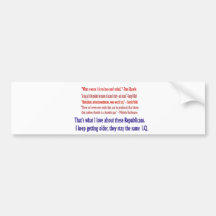 Republican I.Q. Bumper Sticker