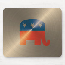 Republican Logo In Gold Mouse Pads