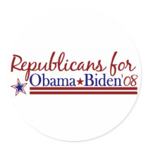 Republicans for Obama Biden Round Sticker