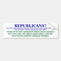 REPUBLICANS? GOT THE LOST ELECTION BLUES? BUMPER STICKER