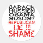 Republicans Lie Round Stickers