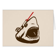 Requin avec un Frickin à rayon laser Cartes De Vœux