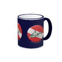 requin de drapeau de plongée mug à café
