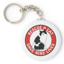 Rescue a Cat, Save Nine Lives Keychains