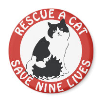 Rescue a Cat, Save Nine Lives Refrigerator Magnet