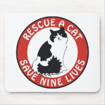 Rescue a Cat, Save Nine Lives Mouse Pad