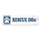 RESCUE DOG_blue bumper stickers