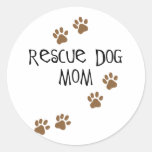 Rescue Dog Mom Round Stickers