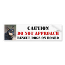 Rescue Dog On Board Bumper Sticker