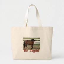 Rescued Morgan Horse:  Be Joyful Canvas Bags