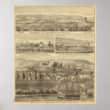 Residence and store of William M Roberts Print