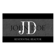 Residential Realtor Real Estate Monogram Slate Business Card Template