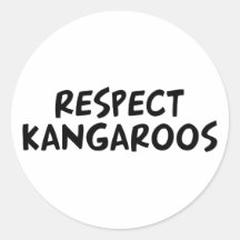 Respect Kangaroos Round Stickers