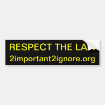 RESPECT THE LAW bumper sticker
