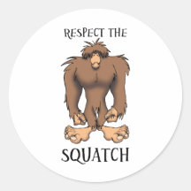 RESPECT THE SQUATCH ROUND STICKERS