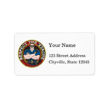Respect the 'Stache Police Officer 2 Personalized Address Label